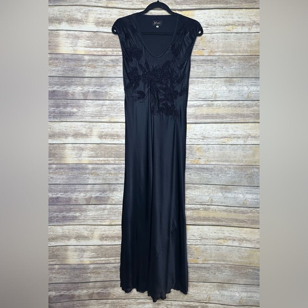 BIYA Johnny Was S beautiful beaded silk black gown